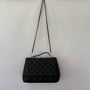 Rebecca Minkoff Womens Quilted Studded  Shoulder Bag Black NEW